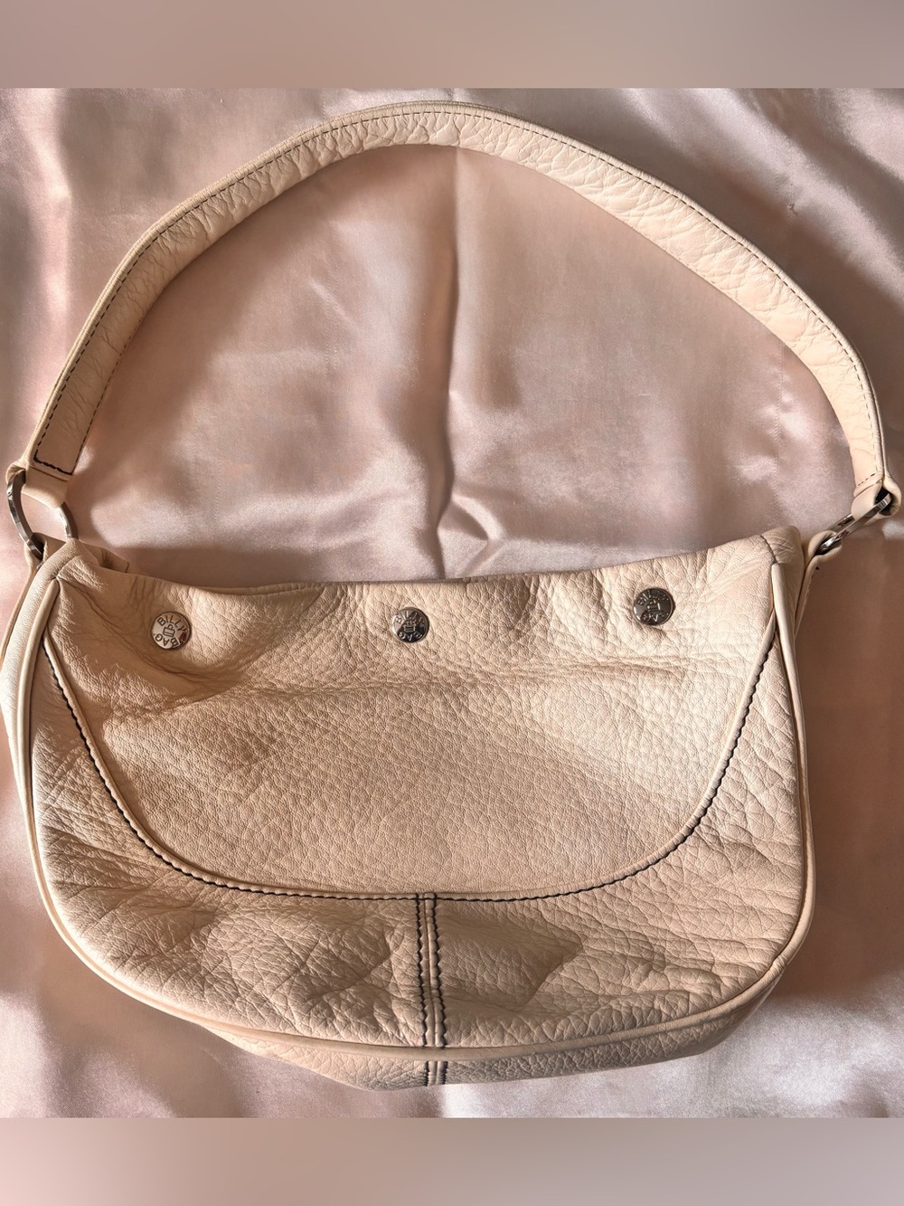 Soft Cream Pebbled Leather BILLY BAG Shoulder Bag